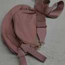 Spacious Nylon Crossbody Bag Bum Bag Handbags Wallets Purses Trendy Shoulder Bag for Women (Pink)