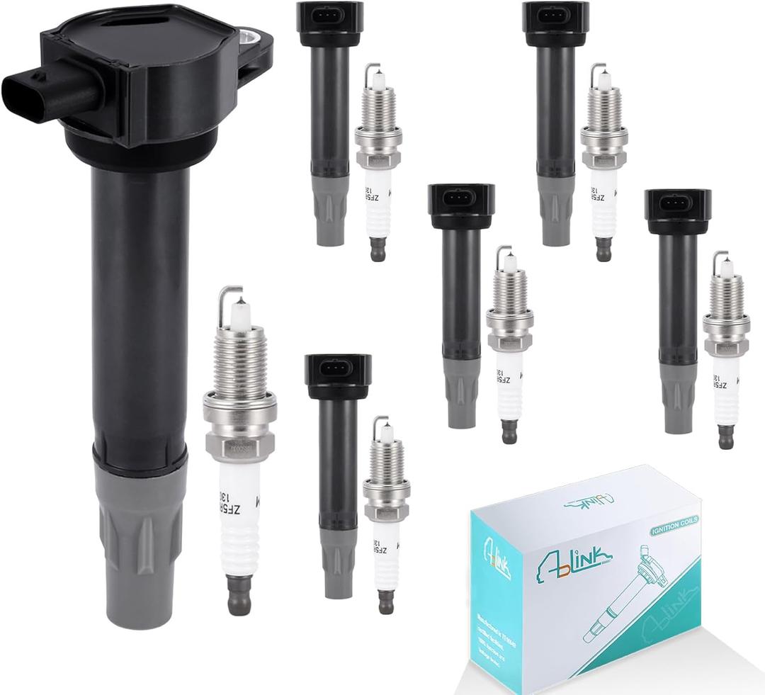 UF502 Ignition Coil Pack 7781 Spark Plugs 6PCS For Chrysler 300 Pacifica SebringTown & Country,for Dodge Avenger Grand Caravan Challenger Journey Charger Magnum,Volkswagen Routan 2.7L 3.5L 3.7L 4.0L