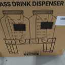 KIKCOIN 1 Gallon Glass Drink Dispensers for Parties, 2 Pack Leakproof Beverage Dispenser with Stand & 18/10 Stainless Steel Spigot & Filter -for Lemonade, Juice, Sun Tea, Punch- ALL DISHWASHER SAFE