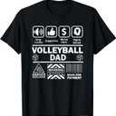 Volleyball Dad Funny Contents of Sports Father T-Shirt (Small, Black)