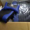 Massage Gaming Chair with Retractable Footrest, 360 Swivel, Adjustable Armrests, High-Back Ergonomic PC Desk Chair, PU Leather - Black(White)