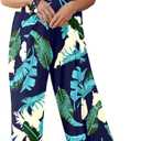 Women Casual Jumpsuits Summer Sleeveless Loose Jumpsuit Shoulder Strap Adjustable Long Pants Rompers with Pockets (M)