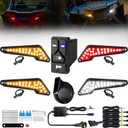 UTV Turn Signal Kit with White DRL/Red Running Light 4-in-1 Rocker Switch 110DB Horn Pre-Wired Plug & Play UTV Universal Street Legal Blinker kits for Polaris, Can-Am, CFMOTO for Side By Side