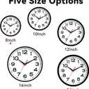 Wall Clock Silent Non-Ticking Modern Clock Battery Operated 8 Inch Small Classic Analog Decorative for Kitchen, Living Room, Office, Bedroom, Bathroom (Black)