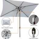 Blissun Rectangular Patio Umbrella, Table Market Umbrella with Tilt and Crank, Outdoor Umbrella for Garden, Deck, Backyard, Pool and Beach