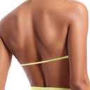 OMKAGI Halter Sports Bras for Women Padded Strappy Bra Open Back Workout Gym Crop (Small, Pale Yellow)