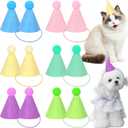 12pcs Mini Party Hats for Stuffed Animals, Macaron Hats for Dolls Dog Cat Rabbit Puppies Birthday Party Cone Hats Photo Prop (Pastel)