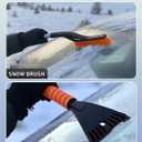 EcoNour 27" Aluminum Snow Brush 4 Pack with Ice Scrapers for Car Windshield and Window | Car Snow Scraper and Brush with Ergonomic Foam Grip Winter Accessories (Orange, Pink, Green, Blue)