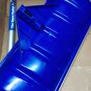 Snow Pusher Shovel for Driveway Car Garage, 24 Inch Snow Removal Plow with D-Grip Handle Aluminum Strip, Ergonomic Heavy Duty Wide Snow Shovel for Home Outdoor, Blue