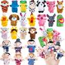 16 Pcs Finger Puppets Set,Soft Plush Finger Puppet Toys for Kids,Storytime Learning Aid,Mini Plush Figures Toy Assortment for Toddlers,Party,Playtime,School