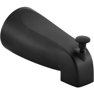 Slip Fit Tub Spout with Pull-Up Diverter for 1/2 inch Copper Tube, Matte Black