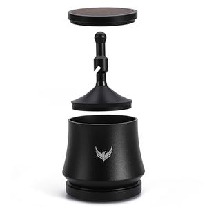 KNODOS Blind Espresso Shaker 54mm with Walnut Lid | Coffee Grounds Distribution Tool for Breville Espresso Machines | Magnetic 54 mm Dosing Cup