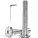 VGBUY M8-1.25 x 60 mm 16Pcs Flat Head Hex Socket Cap Screws Bolts,304 Stainless Steel 18-8,Full Thread,Hex Spanner Included (VG30131)