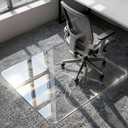 Azadx Tempered Glass Chair Mat for Carpet 40" x 48" Heavy Duty Office Chair Mat for Carpets 1/5" Thick for Carpeted Floor/Hard Floor Easy Glide Carpet Protector with Round Corner and Polished Edge (Clear)