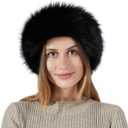 Womens Faux Fur Headband with Elastic Band Ear Warmer Earmuff for Cold Weather Furry Costume