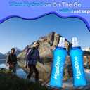 2 Packs Soft Flask, 17oz/500ml TPU Collapsible Soft Water Bottle for Hydration Pack, Running Vest, BPA-Free Folding Water Bottles for Hiking Cycling Climbing Running Outdoor Sports