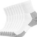 WANDER Men's Athletic Ankle Socks 8 Pairs Thick Cushion Running Socks for Men&Women Cotton Socks, M