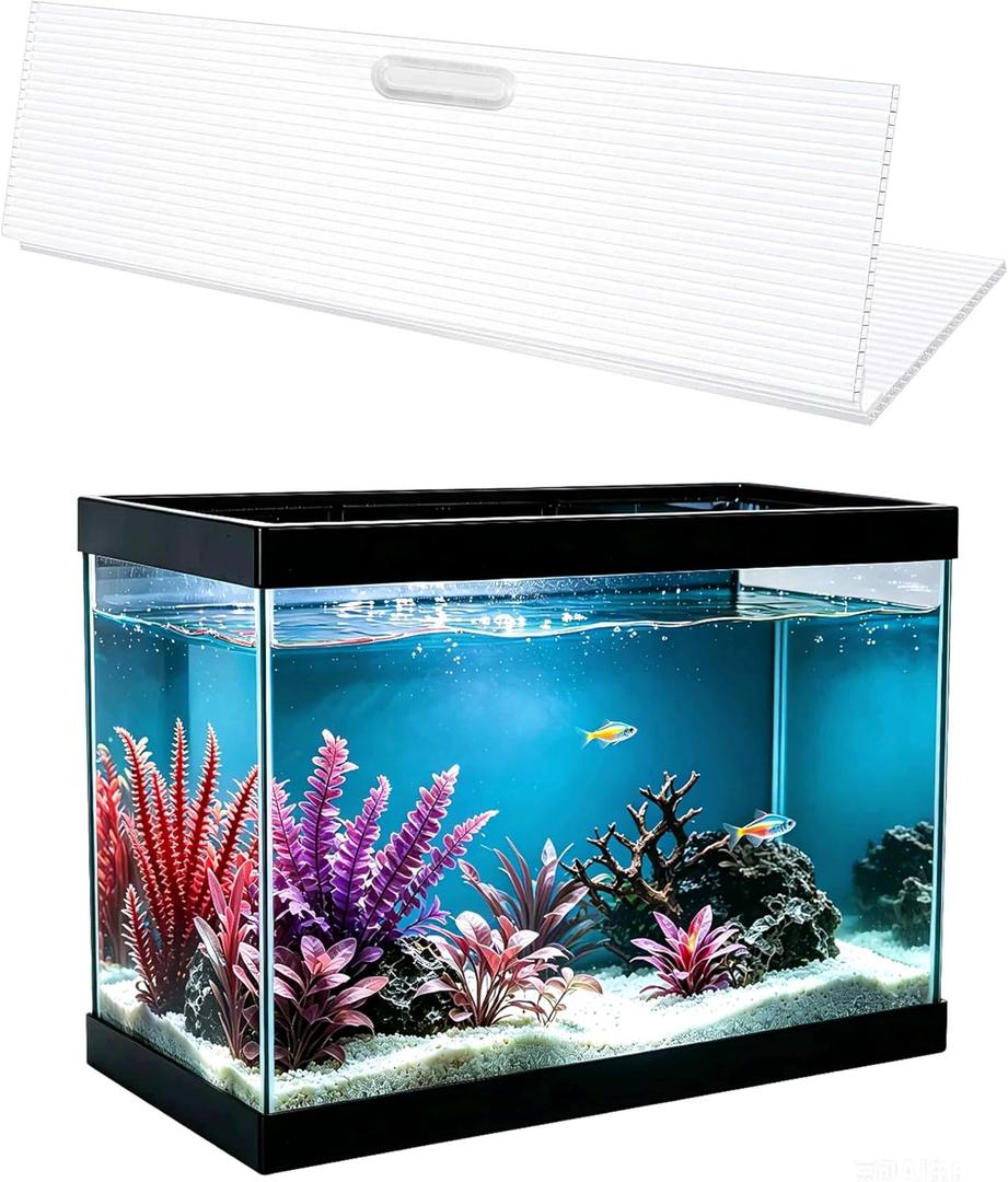 Aquarium Canop Polycarbonate 29 x 11.38 x 0.24 for 20/29/37 Gallon Without Center Brace Aquariums Cover Aquarium Lid，Clear