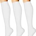 CHARMKING 3 Pairs Open Toe Compression Socks for Women & Men Circulation 15-20 mmHg is Best Support for All Day Wear