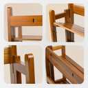 VaeFae Teak Wood Floating Shelves Bathroom, Foldable Wooden Rack Wall Mount, 2 Shelves