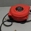 Hancaner Retractable Air Hose Reel, 1/4" x 50 FT Hybrid Air Hose Max 350 PSI, Air Compressor Hose Reel with 5 FT Lead in, 180 Swivel Mount