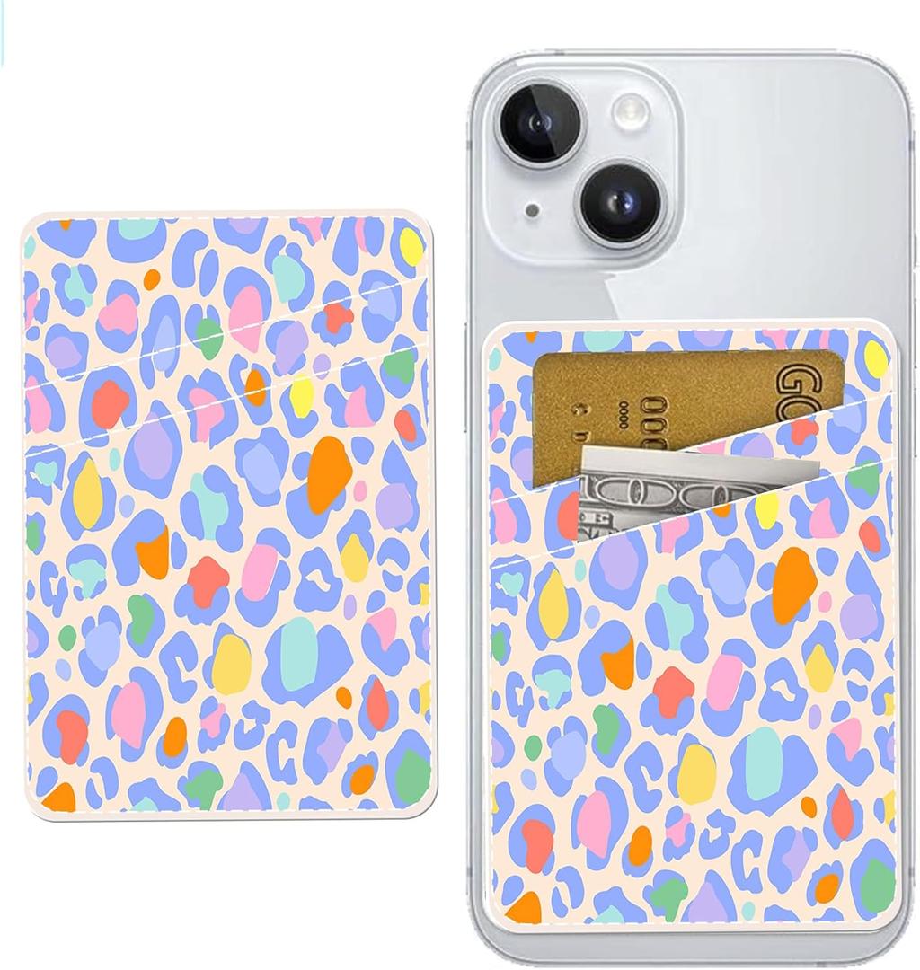 Phone Wallet, Leopard Pattern, Faux Leather, 2-Card Slot, Magnetic Closure, Unisex-Adults
