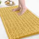 Arotive Luxury Chenille Bathroom Rug Mat, Extra Soft Thick Absorbent Shaggy Bath Rugs, Non-Slip Machine Wash Dry, Plush Bath Mats for Bathroom, Shower and Tub, 36x24, Yellow