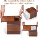 YANGQIHOME Tissue Box Cover Square, Acacia Wood Tissue Holder for Bathroom, Living Room, Dining Table, Decorative Cube Facial Tissue Box Cover, 5.3 x 5.3 x 6.1 inches