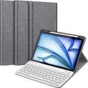 FINTIE Keyboard Case for iPad Air 11-inch M3 (2025) / M2 (2024), iPad Air 5th (2022) / 4th Generation 10.9 Inch - Soft TPU Cover w/Magnetically Detachable Bluetooth Keyboard, Gray