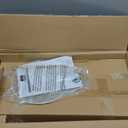 Globe Electric 61000173 63" Floor Lamp, Matte Brass, Wood Toned Accent, Long White Fabric Shade, in-Line On/Off Foot Switch, 6.7-Foot Clear Cord, 1-Light, 60W E26/Medium Base Bulb