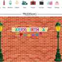 7x5ft Red Brick Wall Street Backdrop Cartoon Photography Backdrops Happy Birthday Party Background Party Decors Decorations Baby Shower Table Banner Background