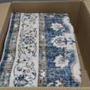 4x10 Wide Hallway Runner Rug - Washable Runner Rugs with Non Slip Backing Low Pile Carpets for Kitchen Bedroom Stain Resistant Carpet for Entry Living Room Dining Room Soft Thin Floor Mat 4x10 Blue
