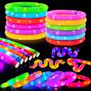 Glow Sticks Party Favors for Kids 12 PCS,Glow in Dark Party Supplies for Toddlers,Light Up Neon Necklace Bracelet Accessories Decorations for Boys Girls,Fun for 4th of July Birthday Dance Camp Care, 2.5 Inches