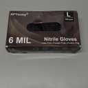 Disposable Nitrile Gloves, Chemical Resistant, Powder and Latex Free, Food Safe, Black Heavy Duty Gloves, 6 Mil, 100 Count, Large