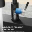 FORIOUS Black Kitchen Faucet with Pull Down Sprayer, High Arc Single Handle Classic Stainless Steel Sink Faucet 1 or 3 Hole, Suitable for Farmhouse Camper Laundry Rv Bar