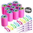 141 Pieces Hair Rollers Set Include 60 Plastic Hair Rollers (Multicolor,6 Size)