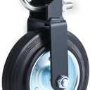 Swing Gate Wheel 6 Inch Heavy Duty for 1-5/8 to 2 Inch Tubes, 550 lb Capacity, Metal Pipe Gate Helper for Farms, Fences (Black)