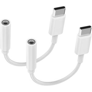 [Apple MFi Certified] USB Type C to 3.5 mm Headphone Jack Adapter, 2 Pack Earphone Audio Jack Aux Dongle Cable for iPhone 16, 15 Plus 15 Pro Max, Galaxy S24 S23 Ultra Note, iPad Pro Mini, MacBook