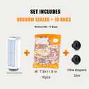 CABIBOX Compact Vacuum Sealer for Food Contains 10 Reusable Seal Bags|4 size, Handheld Vacuum Sealer Machine, Portable Food SealerSeal Food 6X Fresh Longer,for Kitchen, Home, BBQ, Travel