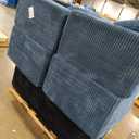 Boneless Couch, 4 L Shaped Blue Pieces, 1 Black Long Piece