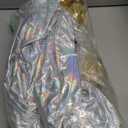 Jetec 4 Pcs 17" Christmas Inflatable Ball Ornament with Glitter Cloth Cover, Large PVC Xmas Blow up Ornaments Holiday Blow Ball for Yard Outdoor Lawn Porch Decorations (Round,Iridescent)