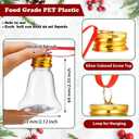 Patelai 36 Pcs Christmas Drink Balls Clear Shot Glass Ornaments Christmas Tree Fillable Ornaments Plastic Xmas Water Bottle Bulbs for Holiday Party Decorations Indoor Outdoor(Bell,50 ml)