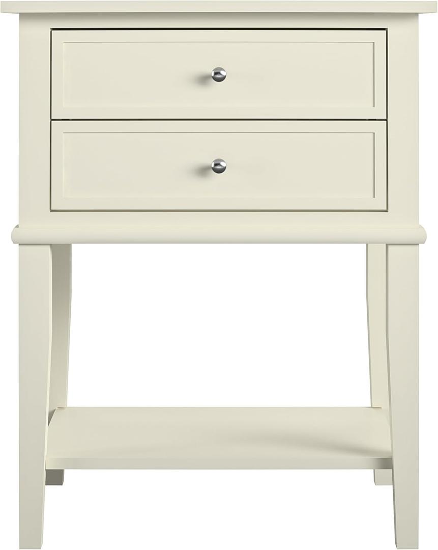 Ameriwood Home Franklin Accent Table with 2 Drawers, Soft White