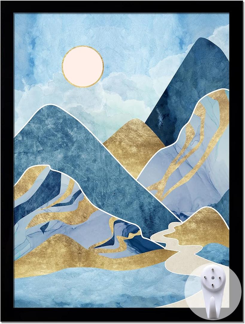 Black Picture Frame, 12x16 Picture Frame for Photo Poster Canvas Certificate Document Display Horizontally or Vertically High Transparent Wall Gallery(Size 12 x 16 inches)