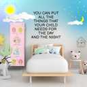 Room Hanging Storage Organizer, Fun & Colorful Storage & Organization for Clothes, Toys, & More. Wall & Door Attachable, Water-Resistant. Ideal for Kids' Room, Locker Kindergarten or Playroom (Pink)