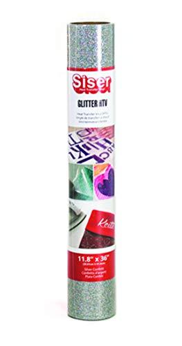 Siser Glitter Vinyl: Silver Confetti, 11.8 x 36 inches Heat Transfer
