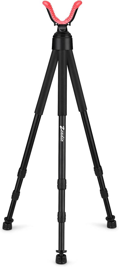 Zeadio Tripod Rest with High Density Foam Grip, Twist-Style Locking Leg, and Non-Marring V-Yoke Rest Head for Outdoor Activities,81-165cm