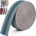 Nylon Webbing Ribbon 1.5 inch Striped Webbing Polyester Webbing Heavy Duty Ribbon for Crafts Bag Handles Camera Purse Strap DIY Pet Collars Leash Backpack Belt 6 Yards 38mm (Blue)