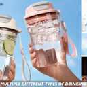 16oz Coffee Cup Cold Water Bottle, Clear and Transparent Cup, 100% Leakproof One Hand, Narrow Spout Easy Carried for Women, Men, Office School Travel, White