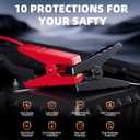 Jump Starter with Air Compressor, 5000A Battery Jumper Starter Portable (9L Gas/8L Diesel) with 160PSI Auto-Shutoff Tire Inflator, 12V Jump Box Car Battery Jump Starter with Jumper Cables, LED Light